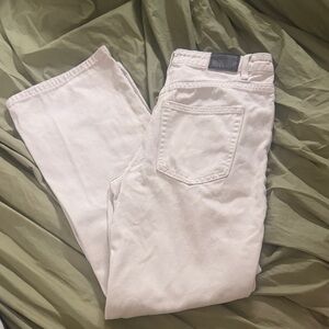 Women's White High-Rise Straight Jeans